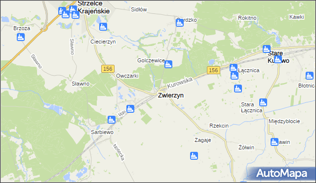 mapa Zwierzyn powiat strzelecko-drezdenecki, Zwierzyn powiat strzelecko-drezdenecki na mapie Targeo