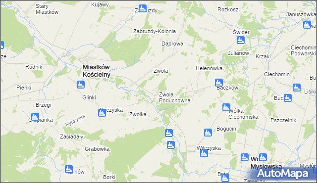 mapa Zwola Poduchowna, Zwola Poduchowna na mapie Targeo