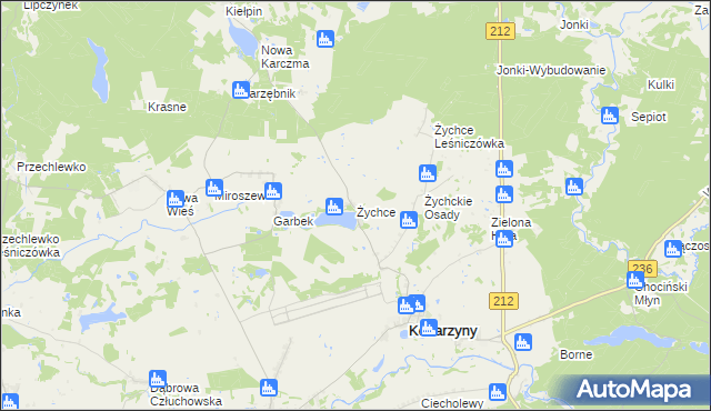 mapa Żychce, Żychce na mapie Targeo