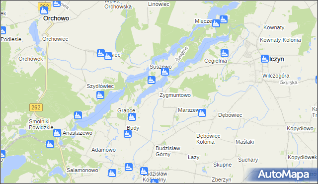 mapa Zygmuntowo gmina Wilczyn, Zygmuntowo gmina Wilczyn na mapie Targeo