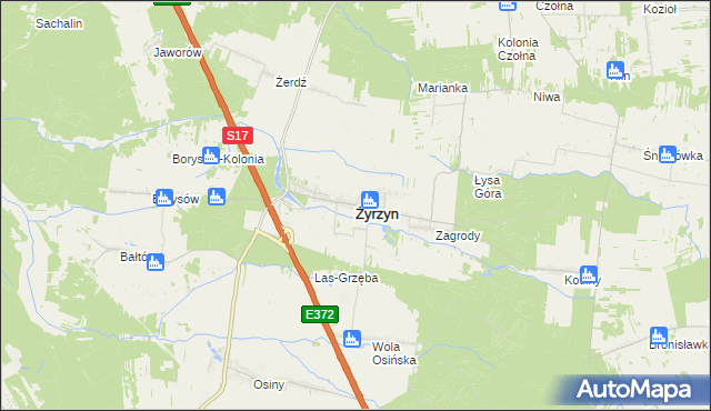 mapa Żyrzyn, Żyrzyn na mapie Targeo