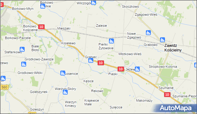 mapa Żytowo gmina Zawidz, Żytowo gmina Zawidz na mapie Targeo