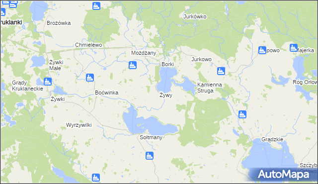 mapa Żywy, Żywy na mapie Targeo