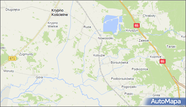 mapa Kobuzie gmina Dobrzyniewo Duże, Kobuzie gmina Dobrzyniewo Duże na mapie Targeo