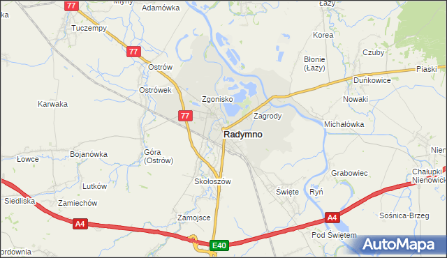 mapa Radymno, Radymno na mapie Targeo