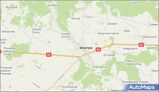 mapa Wisznice, Wisznice na mapie Targeo