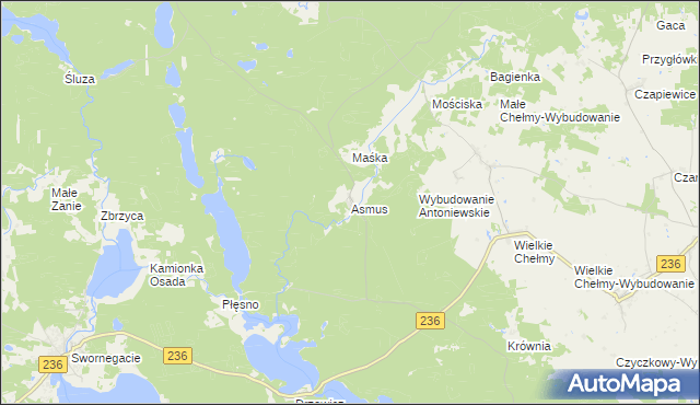 mapa Asmus, Asmus na mapie Targeo