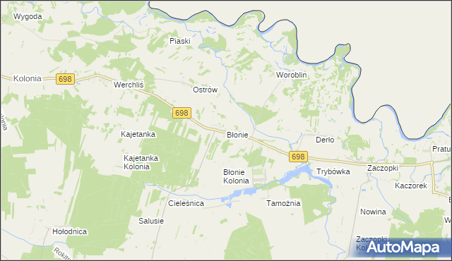 mapa Błonie gmina Janów Podlaski, Błonie gmina Janów Podlaski na mapie Targeo