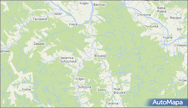 mapa Brzuska, Brzuska na mapie Targeo