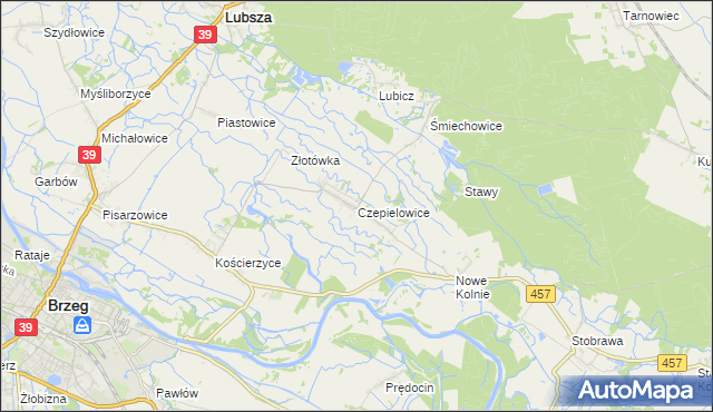 mapa Czepielowice, Czepielowice na mapie Targeo