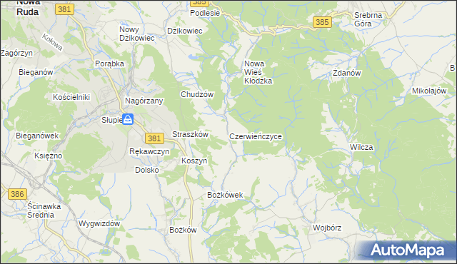 mapa Czerwieńczyce, Czerwieńczyce na mapie Targeo