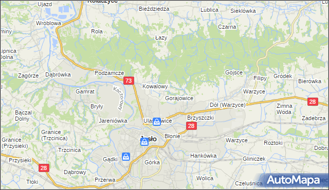 mapa Gorajowice, Gorajowice na mapie Targeo