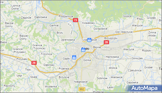 mapa Jasła, Jasło na mapie Targeo