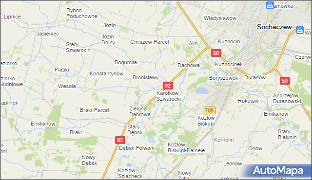 mapa Karolków Szwarocki, Karolków Szwarocki na mapie Targeo