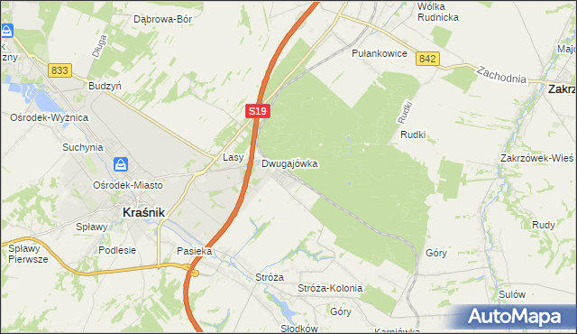 mapa Kraśnik powiat kraśnicki, Kraśnik powiat kraśnicki na mapie Targeo