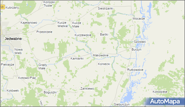 mapa Makowskie, Makowskie na mapie Targeo