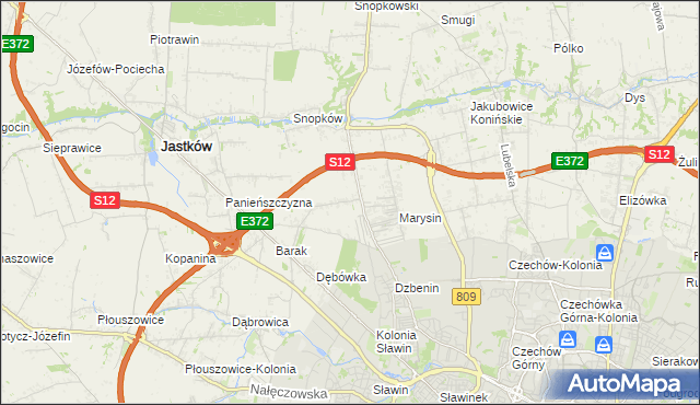 mapa Natalin gmina Jastków, Natalin gmina Jastków na mapie Targeo