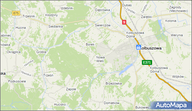 mapa Nowa Wieś gmina Kolbuszowa, Nowa Wieś gmina Kolbuszowa na mapie Targeo
