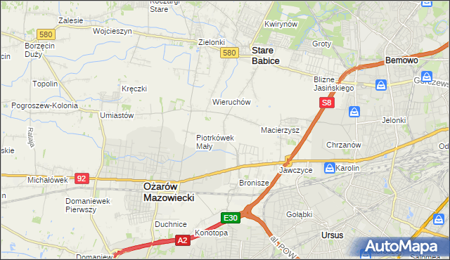 mapa Piotrkówek Duży, Piotrkówek Duży na mapie Targeo