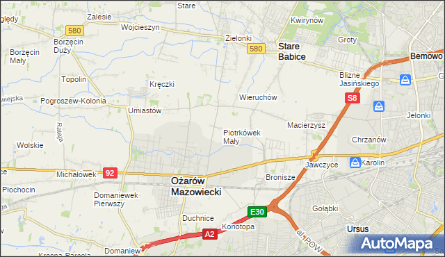 mapa Piotrkówek Mały, Piotrkówek Mały na mapie Targeo