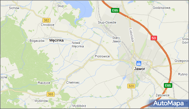 mapa Piotrowice gmina Męcinka, Piotrowice gmina Męcinka na mapie Targeo