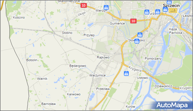 mapa Rajkowo, Rajkowo na mapie Targeo