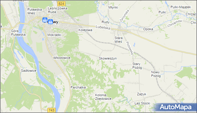 mapa Skowieszyn, Skowieszyn na mapie Targeo