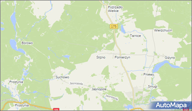 mapa Ślizno, Ślizno na mapie Targeo