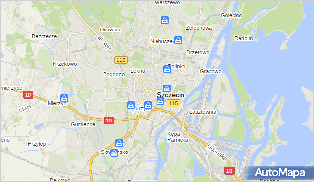 mapa Szczecina, Szczecin na mapie Targeo