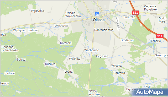 mapa Wachowice, Wachowice na mapie Targeo
