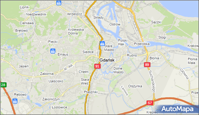 mapa Gdańska, Gdańsk na mapie Targeo