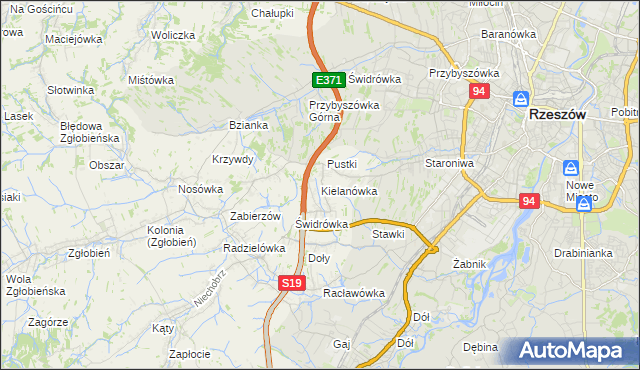 mapa Kielanówka, Kielanówka na mapie Targeo