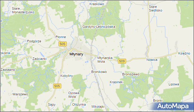 mapa Młynarska Wola, Młynarska Wola na mapie Targeo