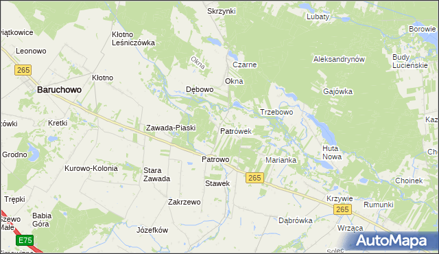 mapa Patrówek, Patrówek na mapie Targeo