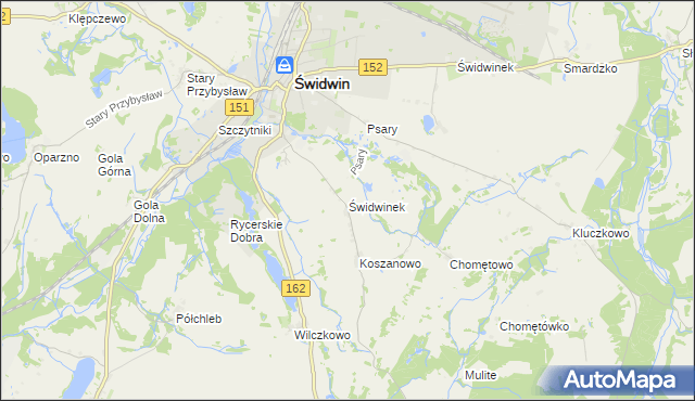 mapa Świdwinek, Świdwinek na mapie Targeo