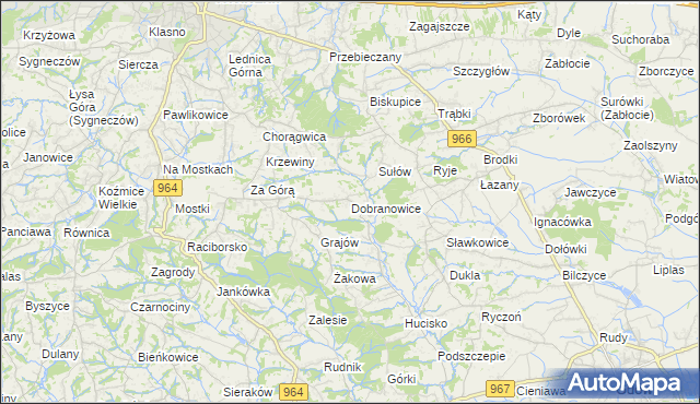 mapa Dobranowice gmina Wieliczka, Dobranowice gmina Wieliczka na mapie Targeo