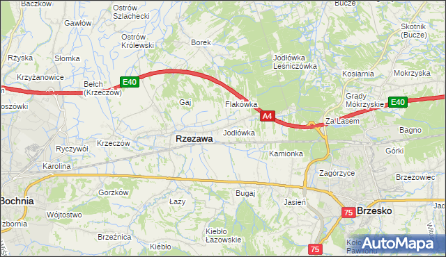 mapa Jodłówka gmina Rzezawa, Jodłówka gmina Rzezawa na mapie Targeo