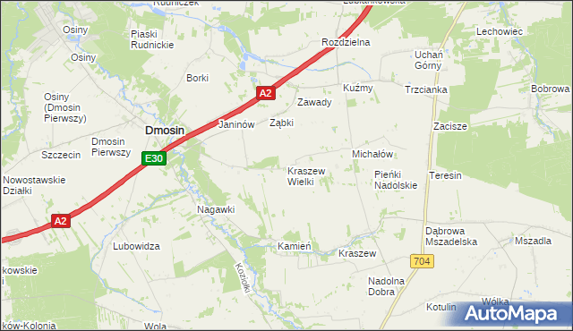 mapa Kraszew Wielki, Kraszew Wielki na mapie Targeo