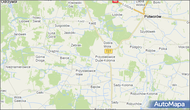 mapa Przystałowice Duże-Kolonia, Przystałowice Duże-Kolonia na mapie Targeo