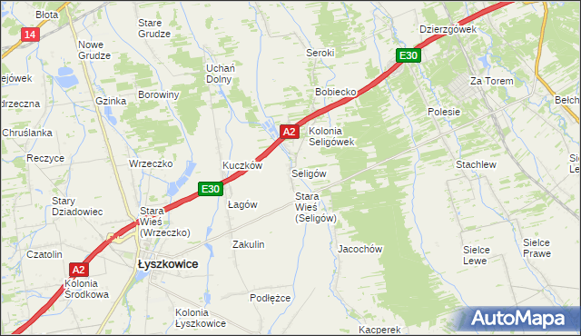 mapa Seligów, Seligów na mapie Targeo