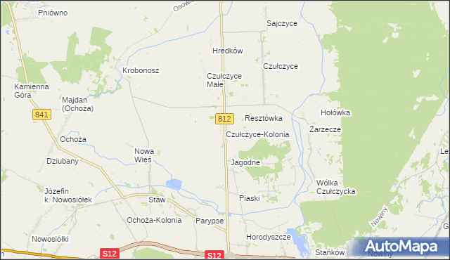 mapa Czułczyce-Kolonia, Czułczyce-Kolonia na mapie Targeo
