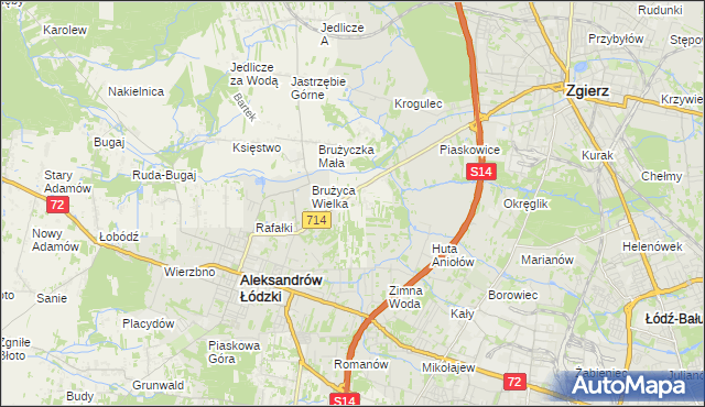 mapa Kolonia Brużyca, Kolonia Brużyca na mapie Targeo