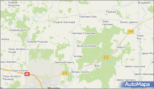 mapa Buczyno-Mikosy, Buczyno-Mikosy na mapie Targeo