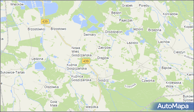 mapa Drągów, Drągów na mapie Targeo