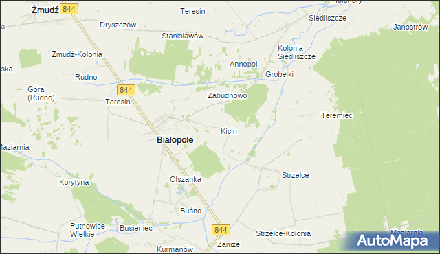 mapa Kicin gmina Białopole, Kicin gmina Białopole na mapie Targeo