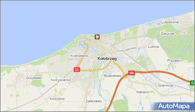 mapa Kołobrzegu, Kołobrzeg na mapie Targeo