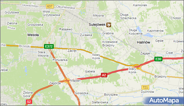 mapa Nowy Konik, Nowy Konik na mapie Targeo