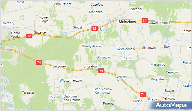 mapa Olimpiów, Olimpiów na mapie Targeo