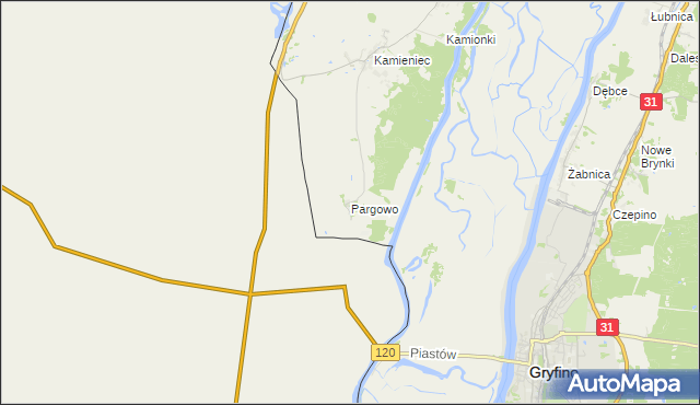 mapa Pargowo, Pargowo na mapie Targeo