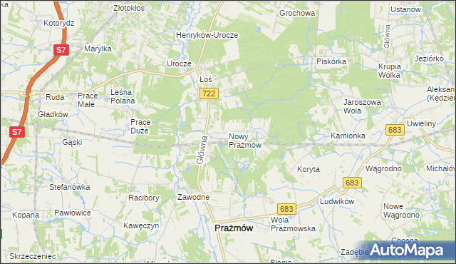 mapa Nowy Prażmów, Nowy Prażmów na mapie Targeo